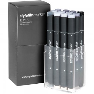 Stylefile Marker Set 12-Cool Grey