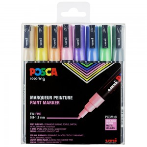 Set 8 Posca PC3M pastel pointe fine
