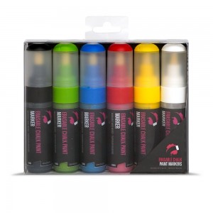 MTN PRO Chalk Marker effaçable pointe biseautée 4-8mm Set 6
